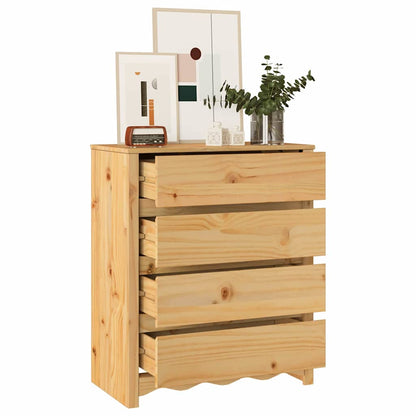 Cajonera Drammen Roble 76,5 X 40 X 91 Cm Madera Maciza De Pino