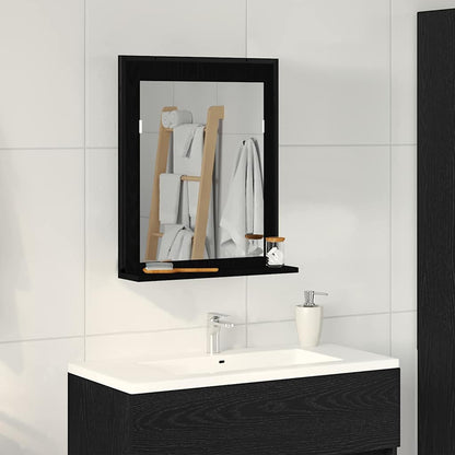 Espejo De Baño Con Estante Madera Ingeniería