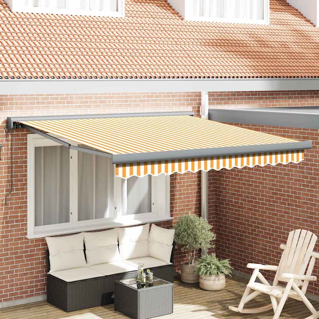 Toldo Retráctil Aluminio Y Tela Gris 3X2,5 M