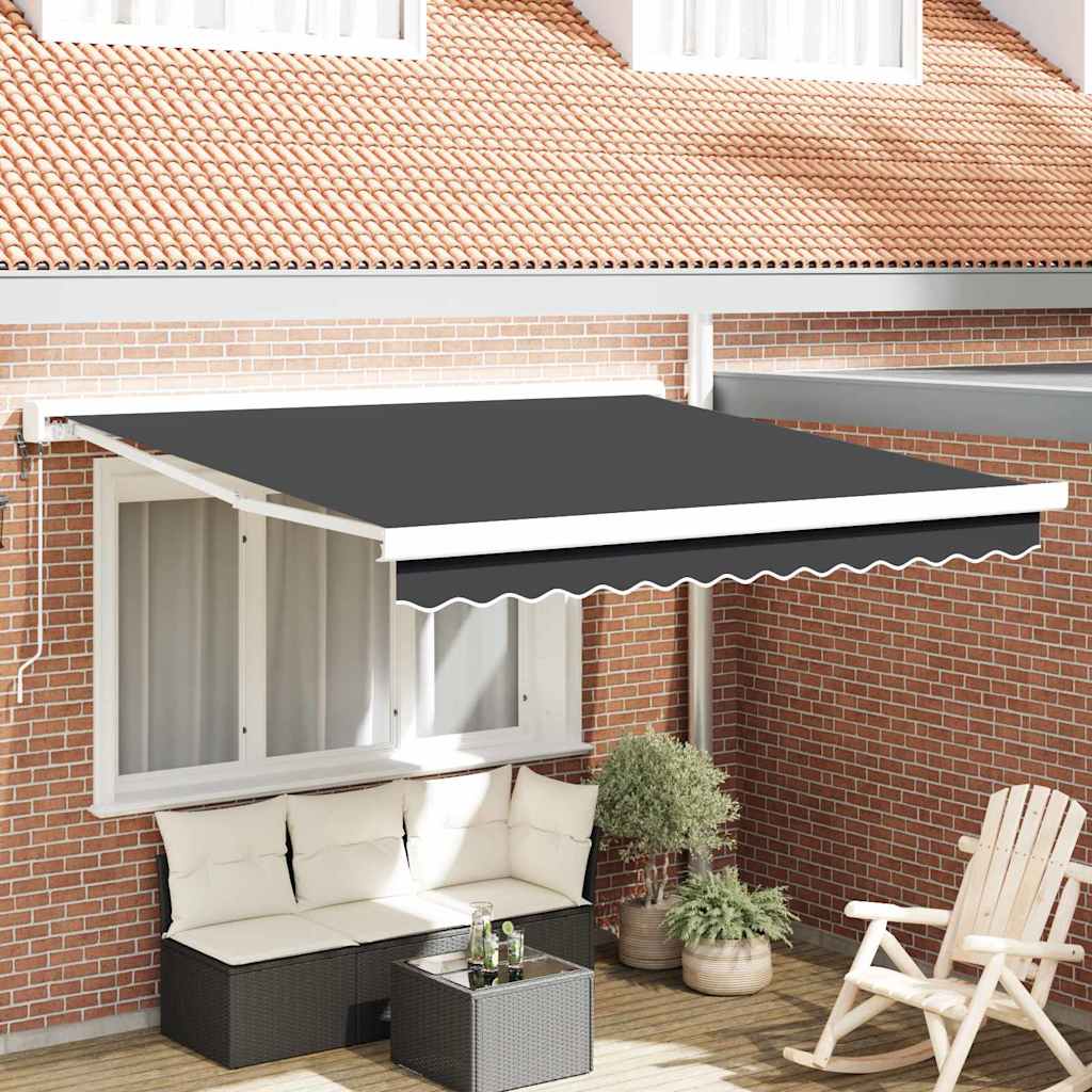 Toldo Retráctil Aluminio Y Tela Gris 3X2,5 M