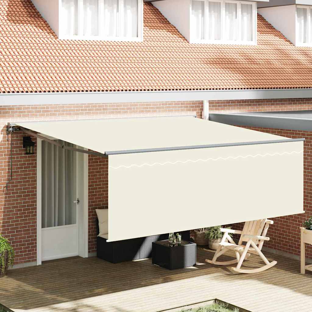 Toldo Retráctil Aluminio Y Tela Gris 3X2,5 M