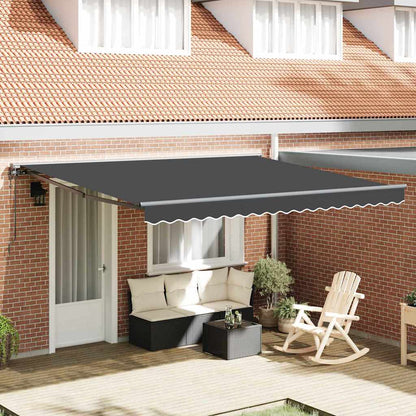 Toldo Retráctil Aluminio Y Tela Gris 3X2,5 M