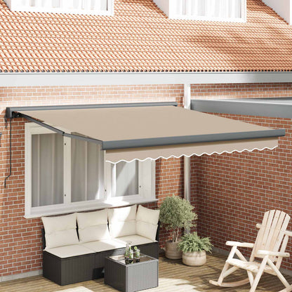 Toldo Retráctil Aluminio Y Tela Gris 3X2,5 M