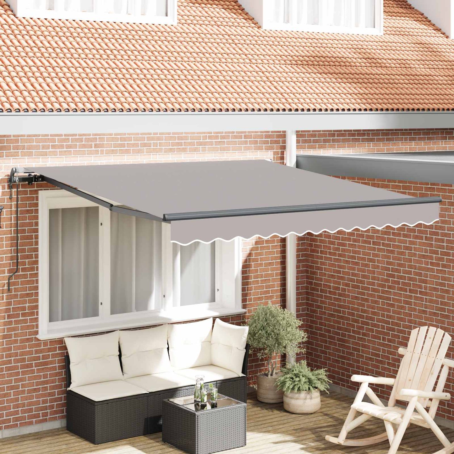 Toldo Retráctil Automático Gris