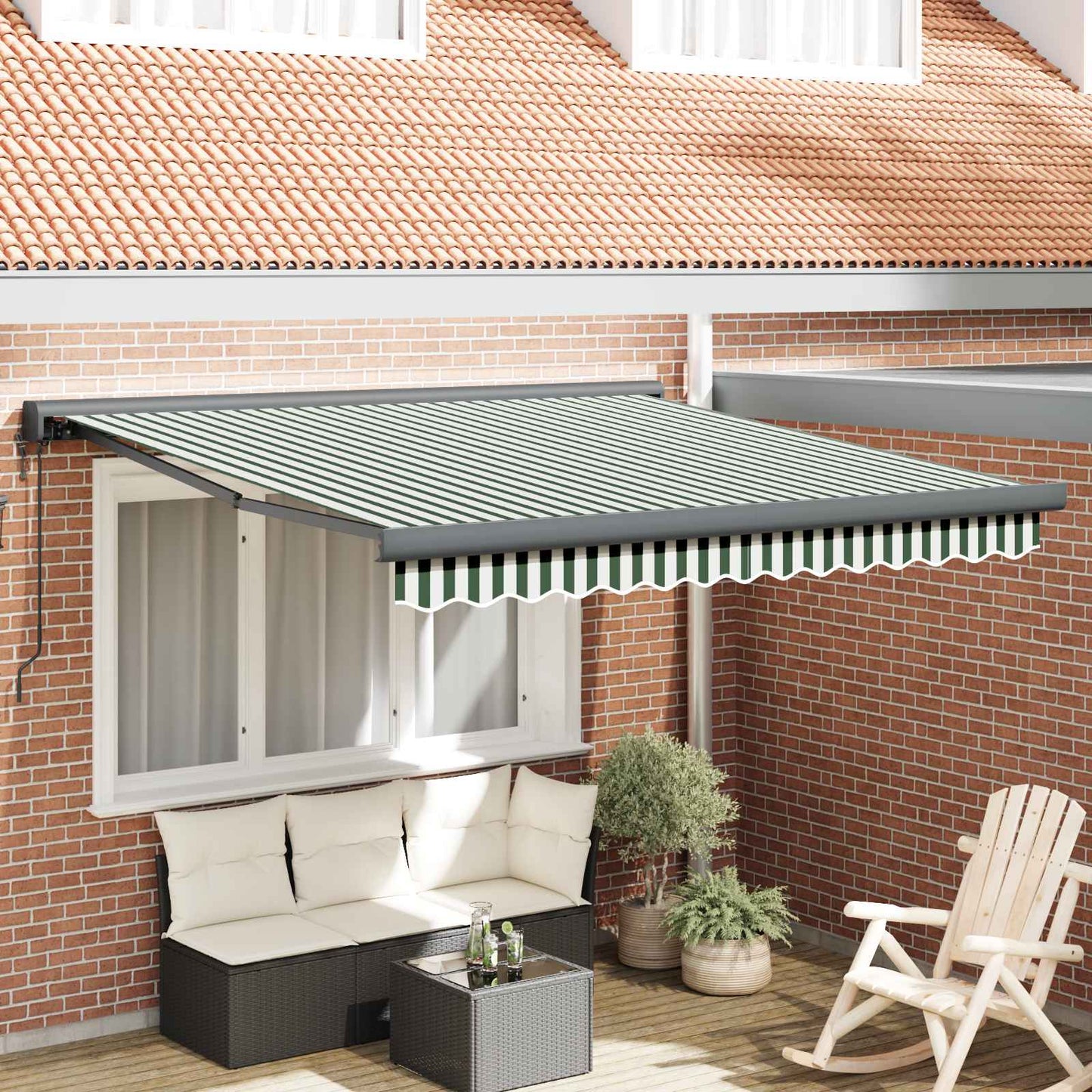 Toldo Retráctil Aluminio Y Tela Gris 3X2,5 M