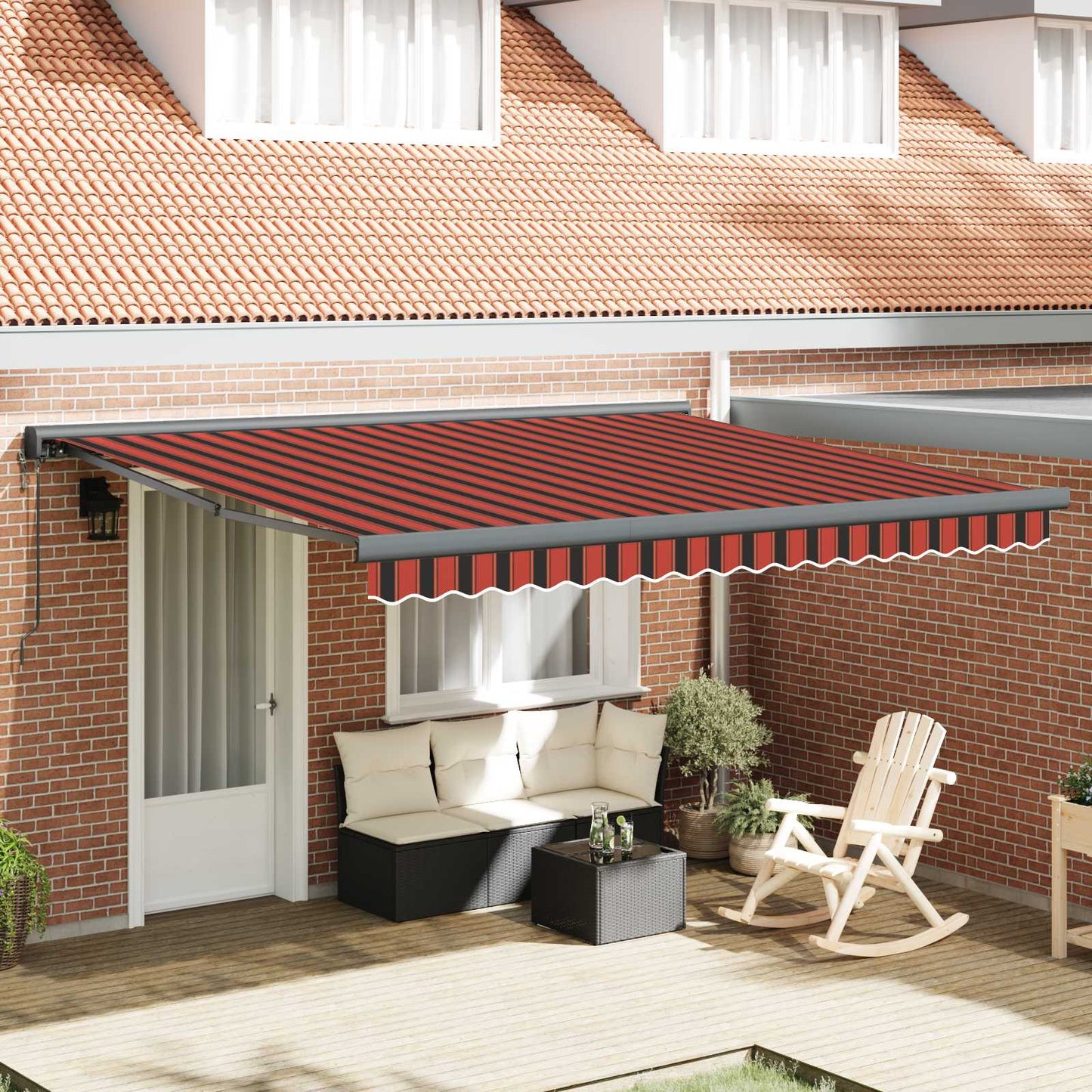 Toldo Retráctil Aluminio Y Tela Gris 3X2,5 M