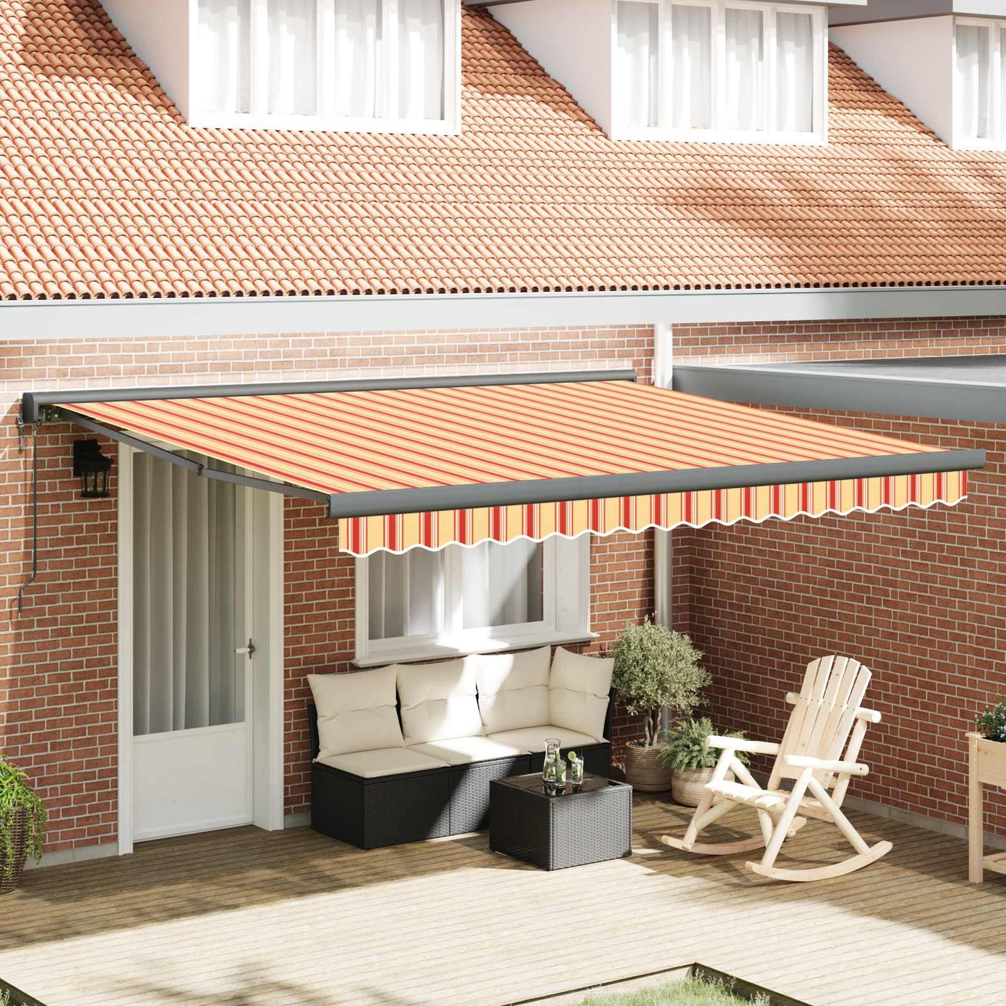 Toldo Retráctil Aluminio Y Tela Gris 3X2,5 M