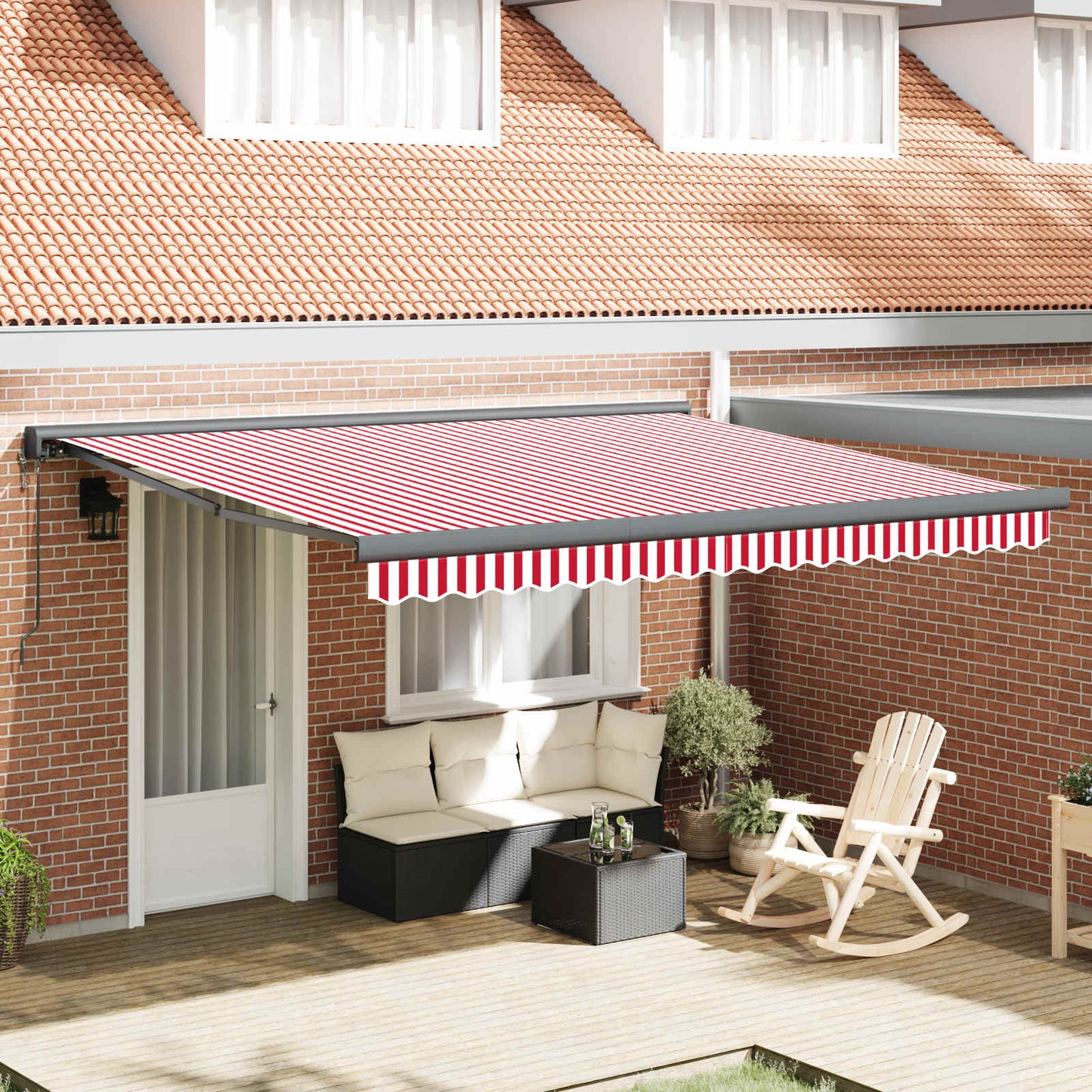 Toldo Retráctil Aluminio Y Tela Gris 3X2,5 M