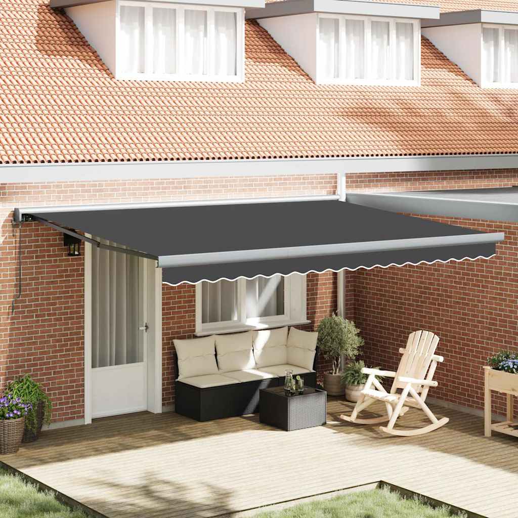 Toldo Retráctil Aluminio Y Tela Gris 3X2,5 M