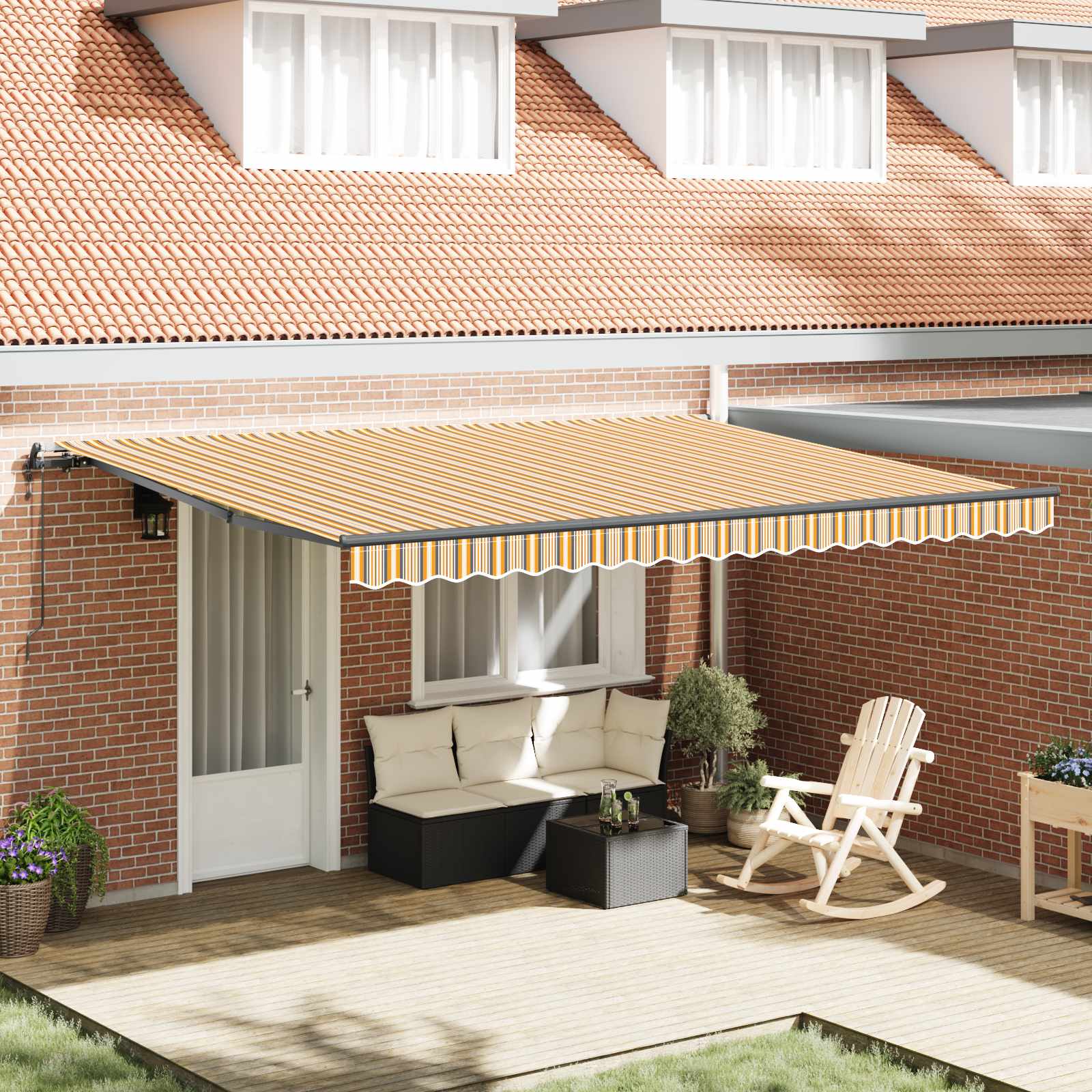 Toldo Retráctil Automático Gris