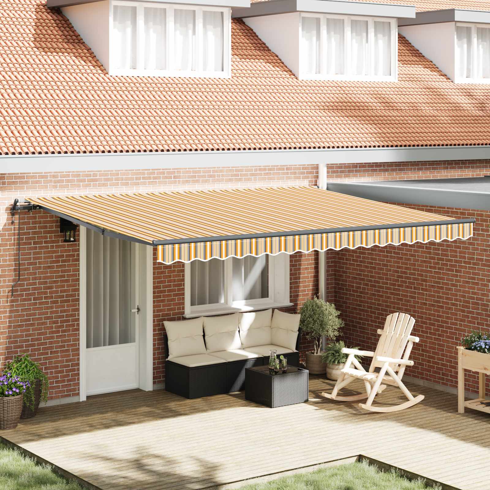 Toldo Retráctil Automático Gris