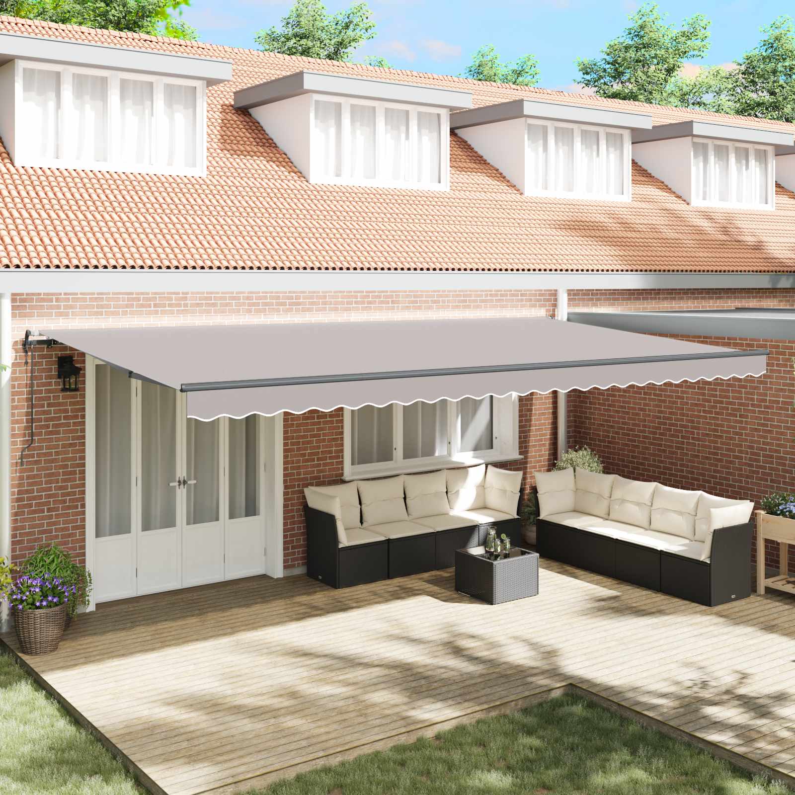 Toldo Retráctil Automático Gris