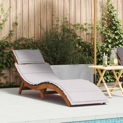 | Tumbona | Con Cojín Taupe 55 X 184 X 64Cm Madera De Acacia Sólida
