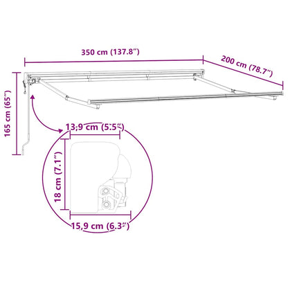 Estructura Del Toldo Ajustable 3,5 X 2 M Acero