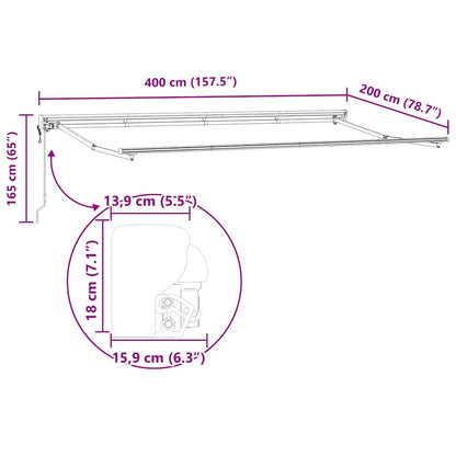 Estructura Del Toldo Ajustable 4 X 2 M Acero