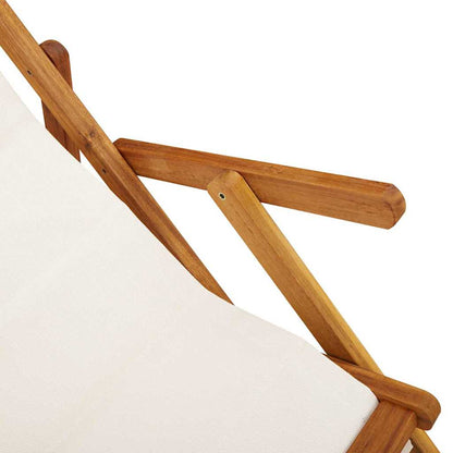 Silla De Playa Con Cojín 2 Pcs Marrón Madera De Acacia Sólida