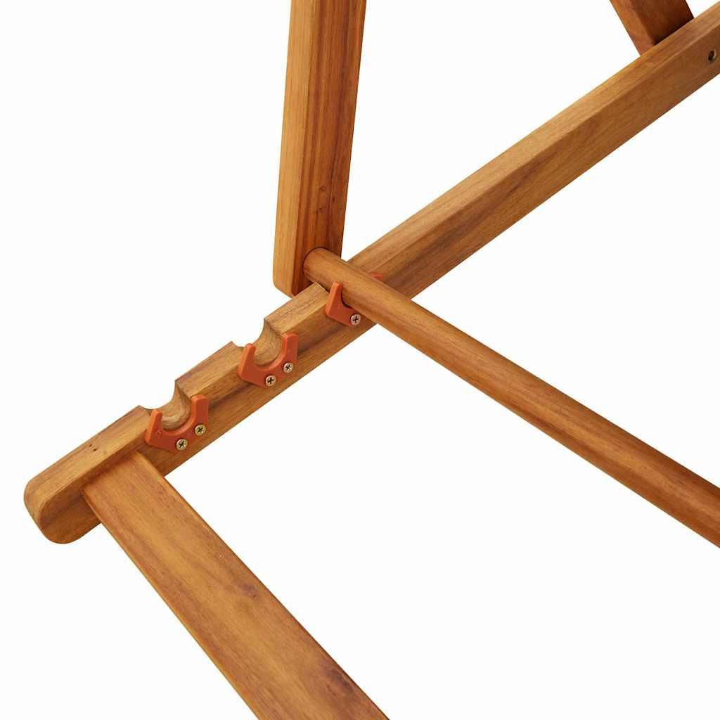 Silla De Playa Con Cojín 2 Pcs Marrón Madera De Acacia Sólida