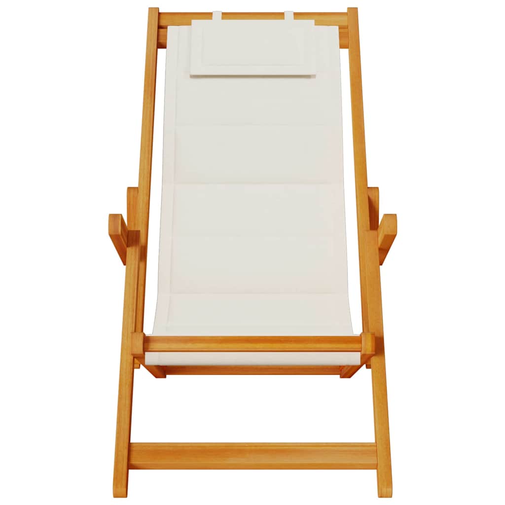 Silla De Playa Con Cojín 2 Pcs Marrón Madera De Acacia Sólida