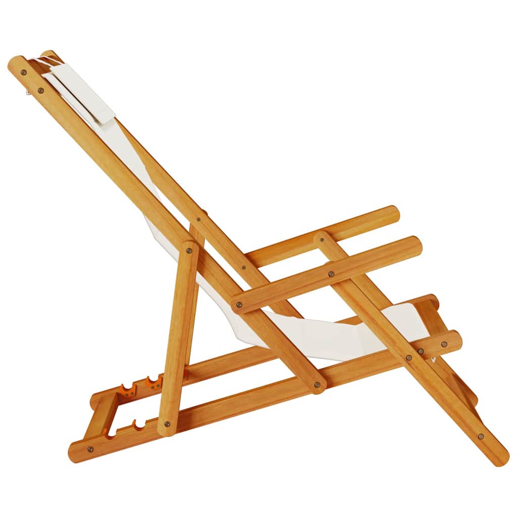 Silla De Playa Con Cojín 2 Pcs Marrón Madera De Acacia Sólida