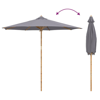 Sombrilla De Jardín Ø 270 X 260 Cm Bambú Redondo