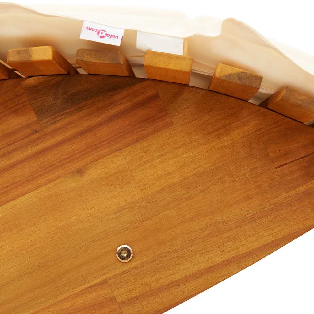 Tumbona Con Cojín 2 Pcs Marrón Madera De Acacia Sólida