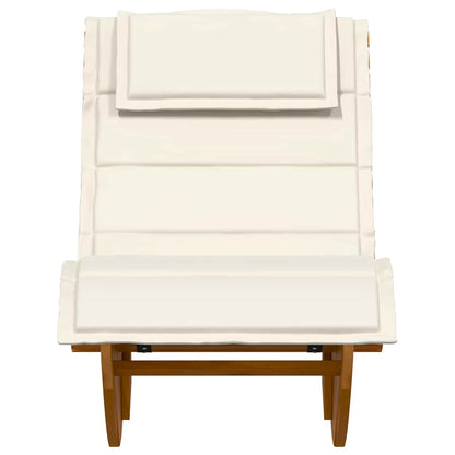 Tumbona Con Cojín 2 Pcs Marrón Madera De Acacia Sólida