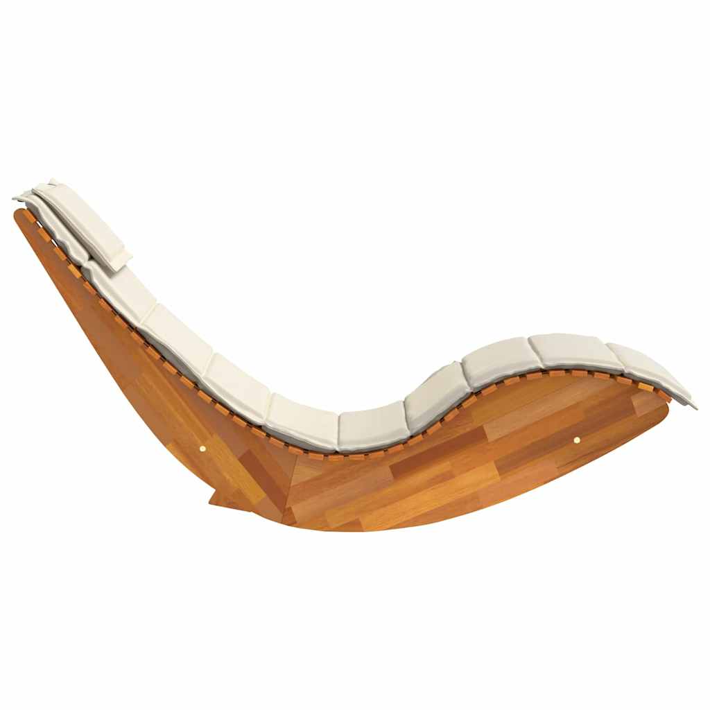 Tumbona Con Cojín 2 Pcs Marrón Madera De Acacia Sólida