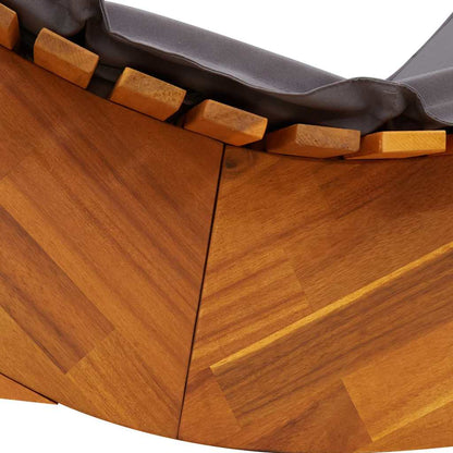 Tumbona Con Cojín 2 Pcs Marrón Madera De Acacia Sólida