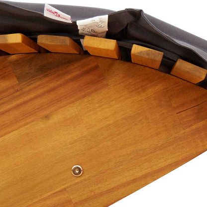 Tumbona Con Cojín 2 Pcs Marrón Madera De Acacia Sólida