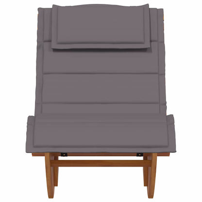 Tumbona Con Cojín 2 Pcs Marrón Madera De Acacia Sólida