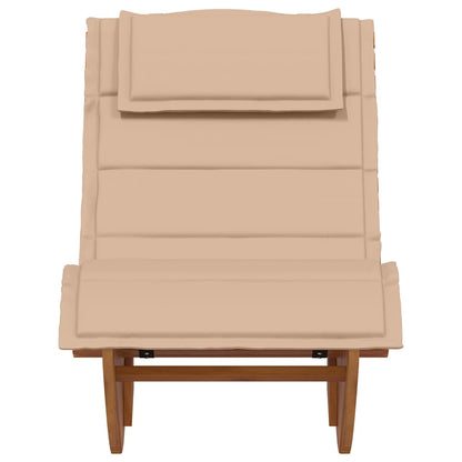 Tumbona Con Cojín 2 Pcs Marrón Madera De Acacia Sólida