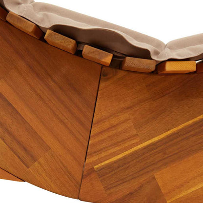 Tumbona Con Cojín 2 Pcs Marrón Madera De Acacia Sólida