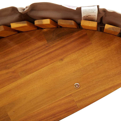 Tumbona Con Cojín 2 Pcs Marrón Madera De Acacia Sólida
