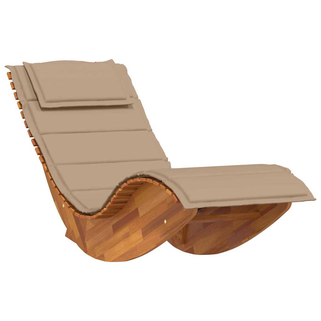 Tumbona Con Cojín 2 Pcs Marrón Madera De Acacia Sólida