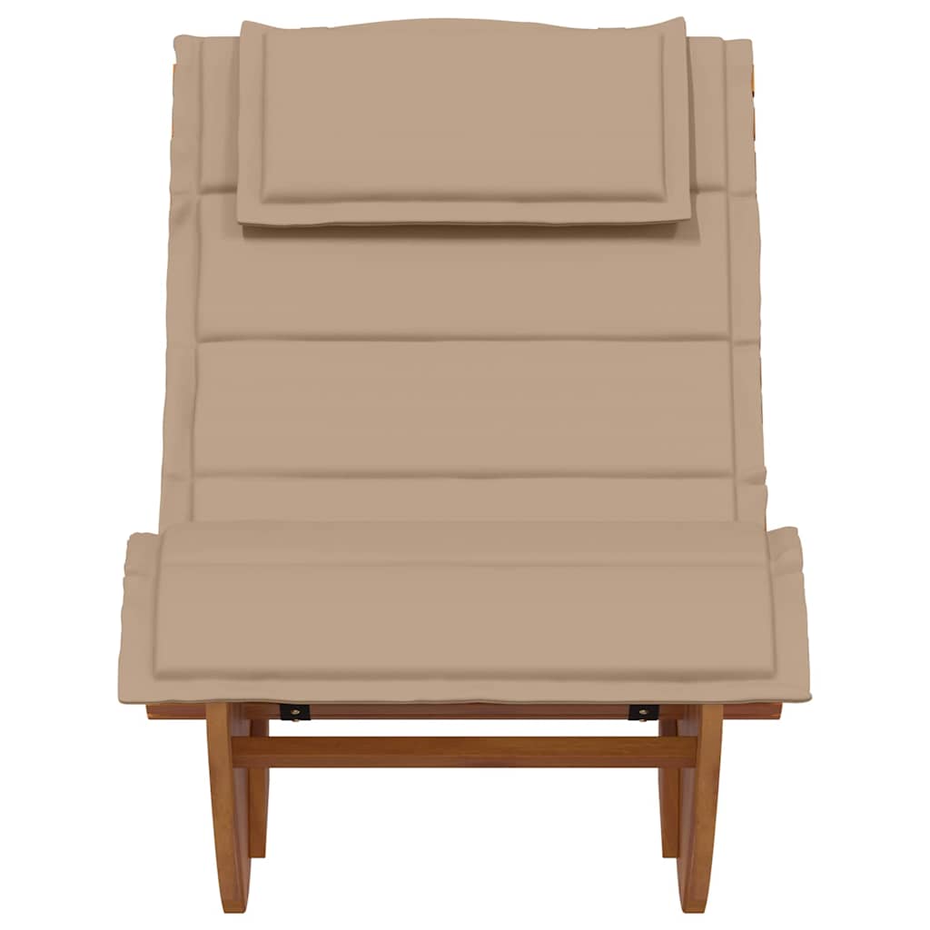 Tumbona Con Cojín 2 Pcs Marrón Madera De Acacia Sólida