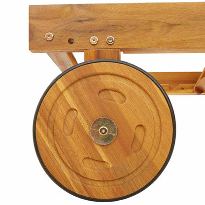 Tumbona Con Mesita Madera Maciza De Acacia