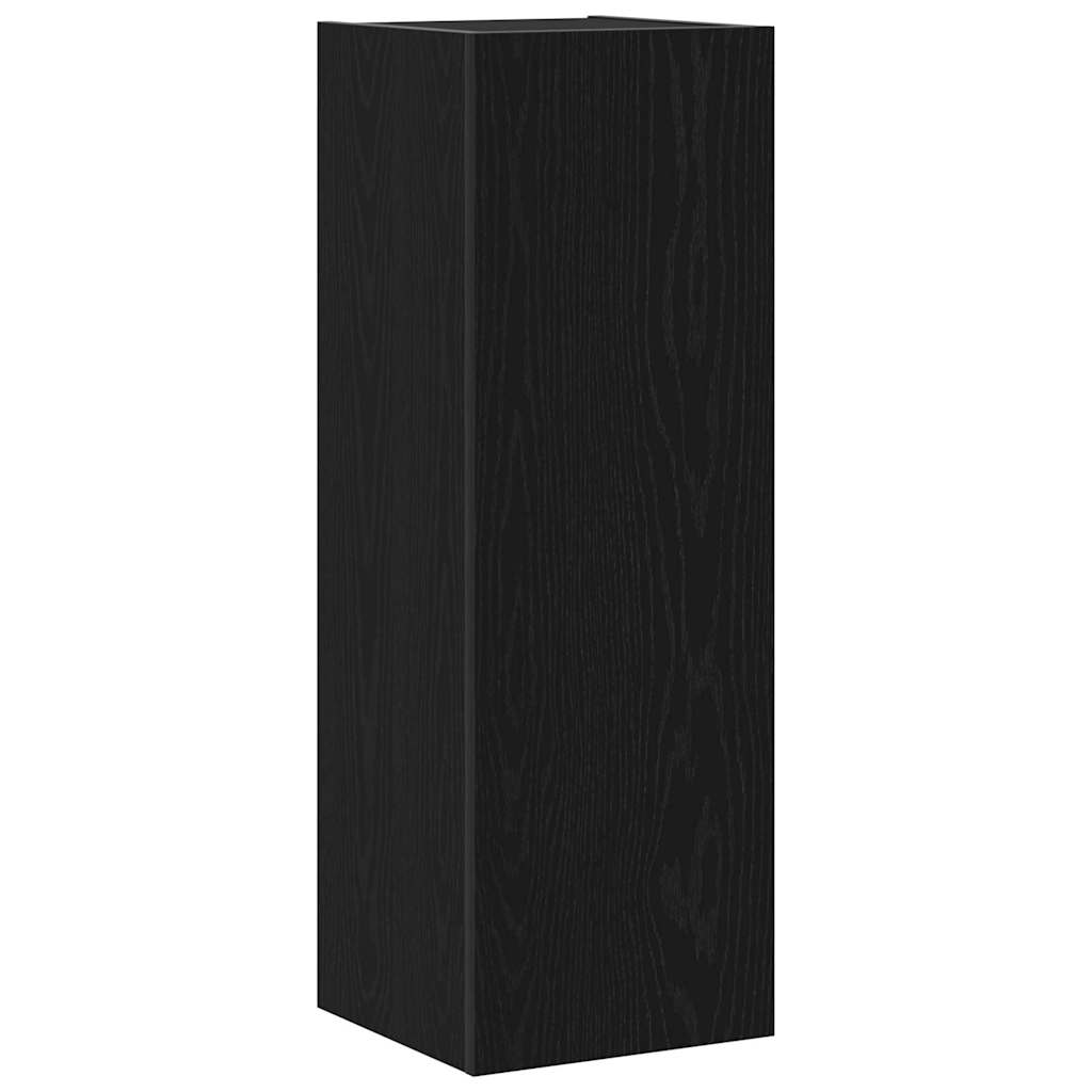 Conjunto De Mueble De Tv 4 Pcs Roble Negro Madera De Ingeniería