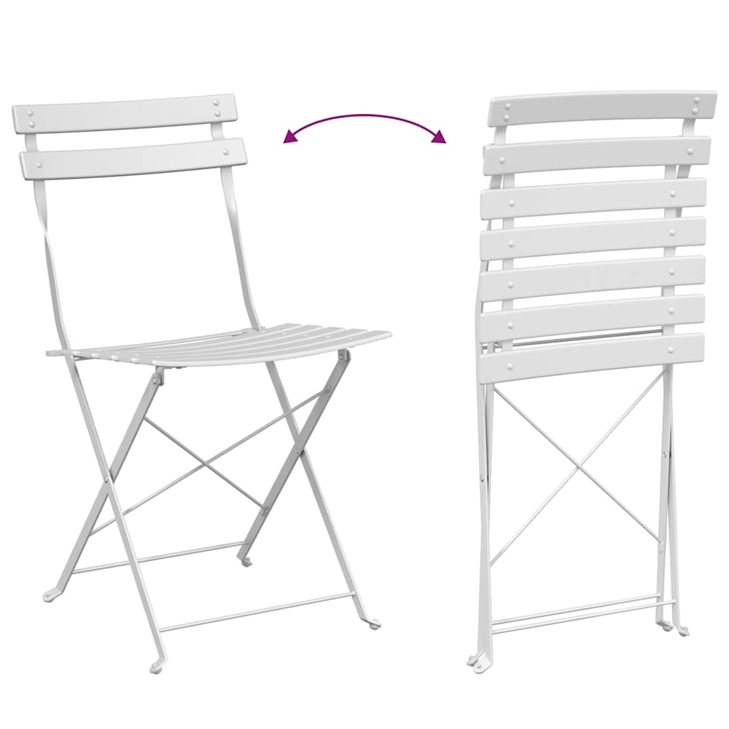 Silla De Jardín Plegable 2 Pcs 42 X 46 X 82Cm Metal