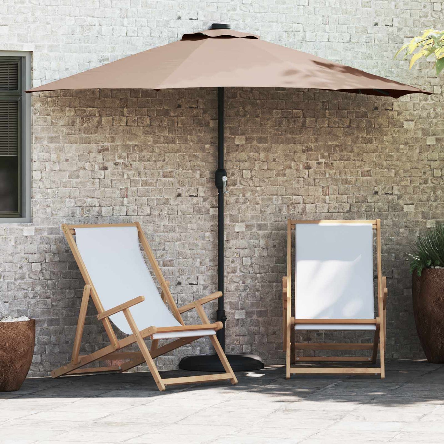 Sombrilla De Jardín 294 X 150 X 224 Cm Poliéster Y Acero