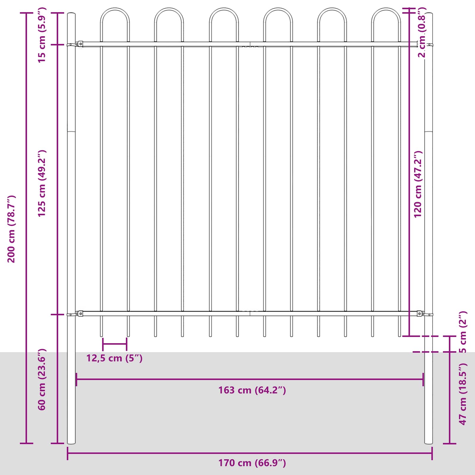Valla De Jardín 3 Pcs 5,1 X 1,5 M