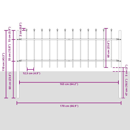 Valla De Jardín 7 Pcs 11,9 X 0,6 M