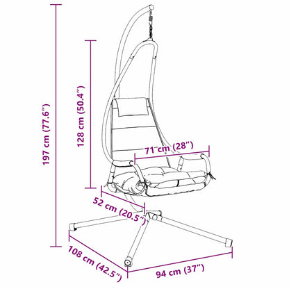 Silla Huevo Colgante Manual 94 X 107 X 196,5 Cm Acero