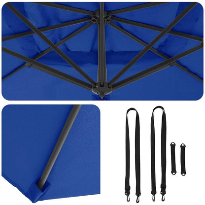 Sombrilla 351 X 250 X 260 Cm Poliéster Y Aluminio Azul Azur