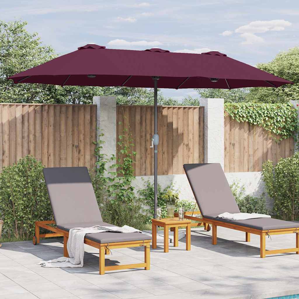 Sombrilla De Jardín 370 X 197 X 239 Cm Poliéster Y Aluminio