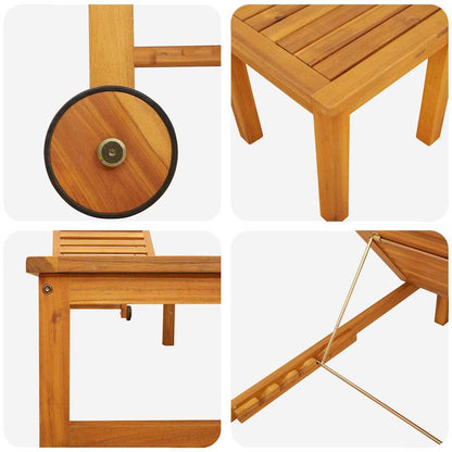 Tumbona Marrón 202 X 53 X 89 Cm Madera De Acacia Sólida