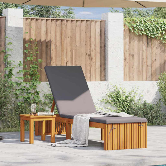 Tumbona Aceite Natural 200 X 55 X 94 Cm Madera Maciza De Acacia