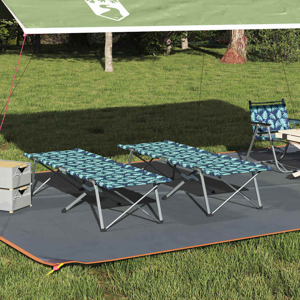 Cama De Camping Plegable Manual 2 Pcs 194 X 62,5 X 42,5 Cm