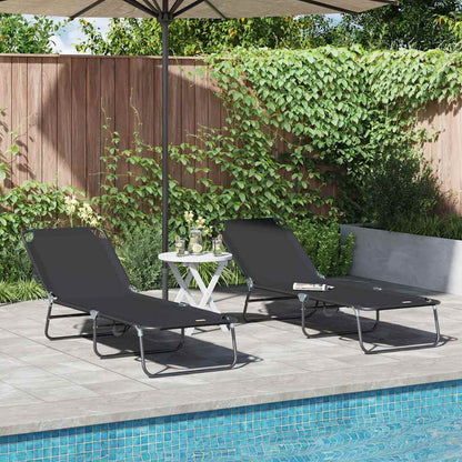 Tumbona Plegable 2 Pcs 188 X 57 X 86,5 Cm Poliéster
