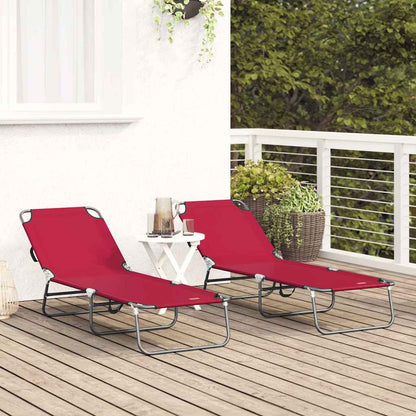 Tumbona Plegable 2 Pcs 188 X 57 X 86,5 Cm Poliéster