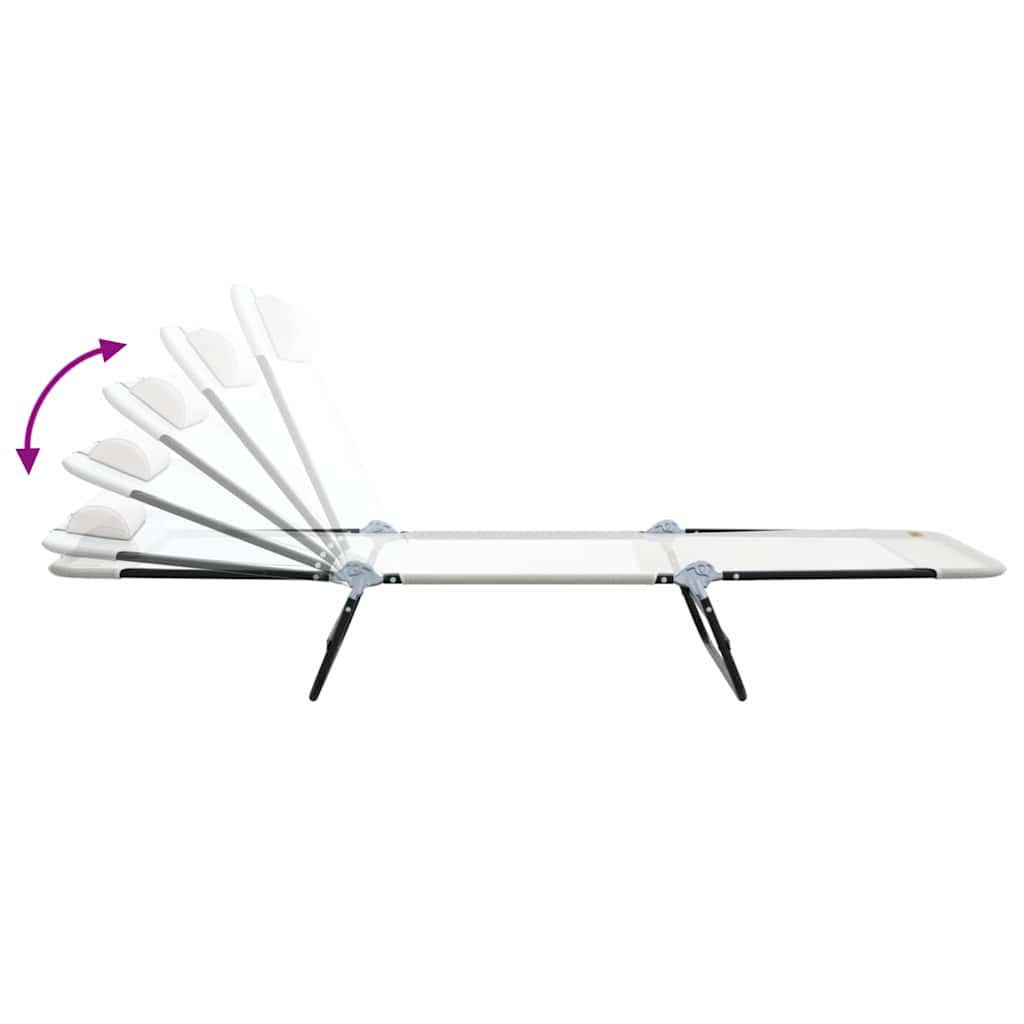 Tumbona Plegable 2 Pcs 182 X 55 X 85,5 Cm Textileno